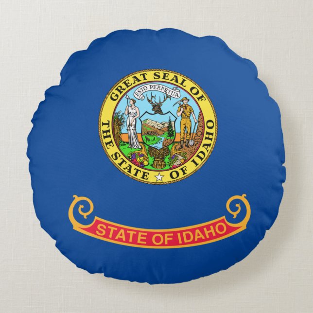 Idaho flag round cushion (Front)