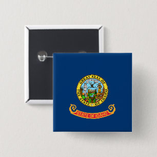 Idaho Flag: the Gem State, America Mountain West 15 Cm Square Badge