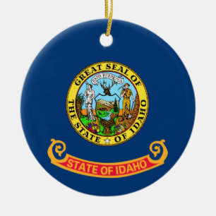 Idaho Flag: the Gem State, America Mountain West Ceramic Ornament