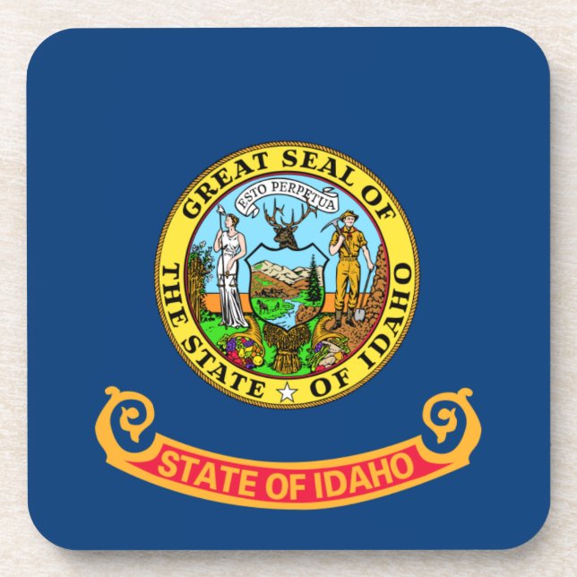 Idaho Flag: the Gem State, America Mountain West Coaster (Front)