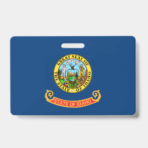 Idaho Flag: the Gem State, America Mountain West ID Badge