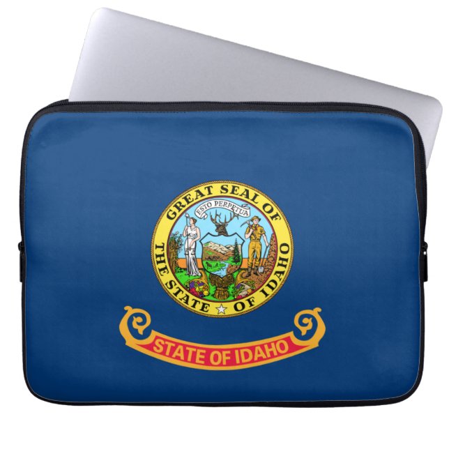 Idaho Flag: the Gem State, America Mountain West Laptop Sleeve (Front)