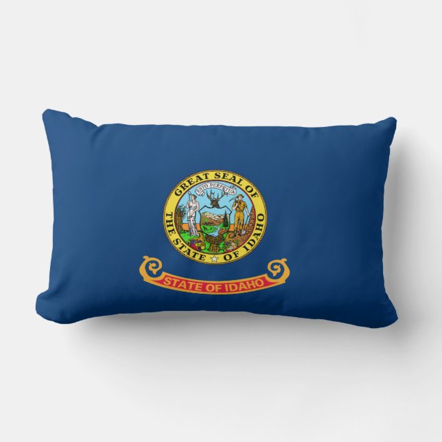 Idaho Flag: the Gem State, America Mountain West Lumbar Cushion (Front)