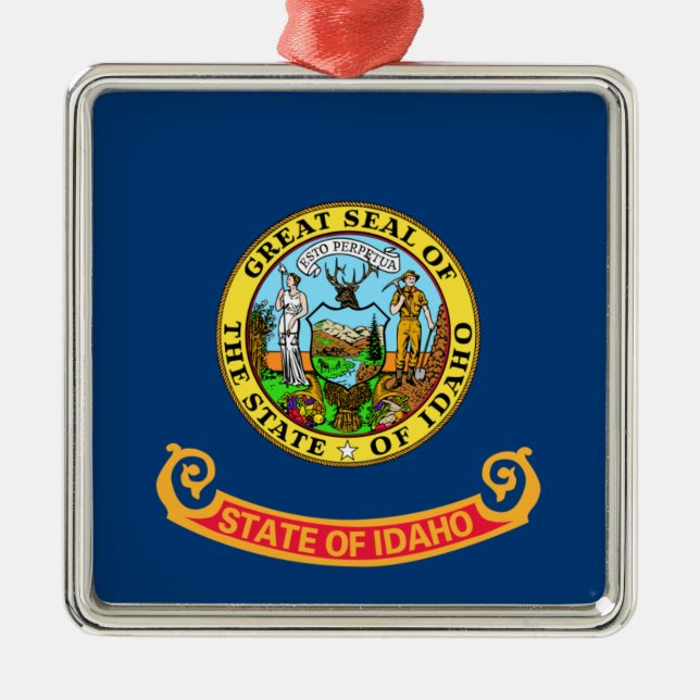 Idaho Flag: the Gem State, America Mountain West Metal Ornament (Front)