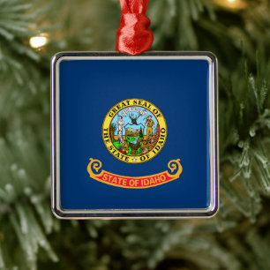 Idaho Flag: the Gem State, America Mountain West Metal Ornament