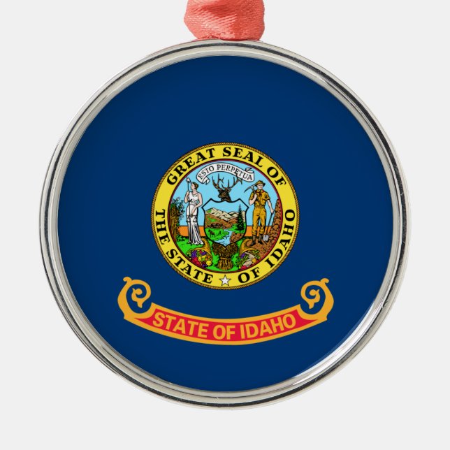 Idaho Flag: the Gem State, America Mountain West Metal Ornament (Front)
