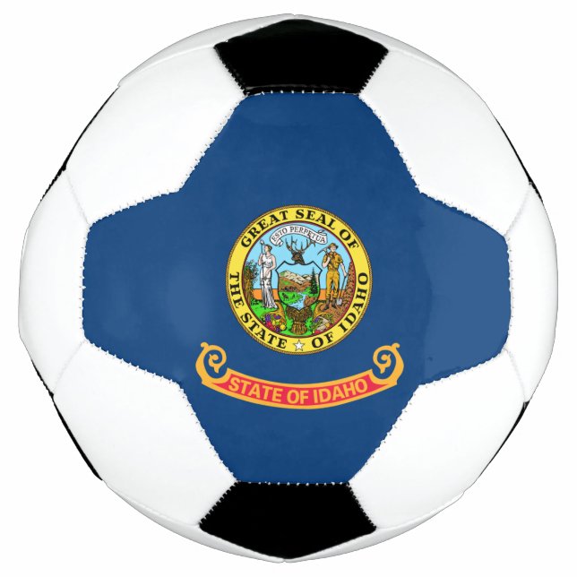Idaho Flag: the Gem State, America Mountain West Soccer Ball (Front)