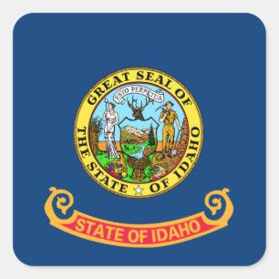 Idaho Flag: the Gem State, America Mountain West Square Sticker
