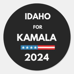 Idaho For Kamala 2024 President Election Democrat Classic Round Sticker
