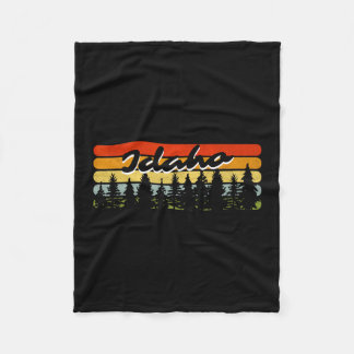 Idaho Forest Sunset Trees Cabin Theme Souvenir  Fleece Blanket