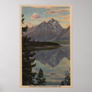 Idaho - Grand Teton Reflection on Jackson Lake Poster
