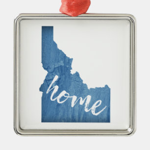 Idaho Home Wood Grain Metal Ornament
