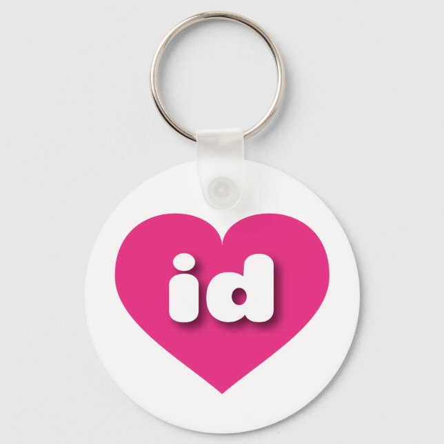 Idaho hot pink heart - I love id Key Ring (Front)