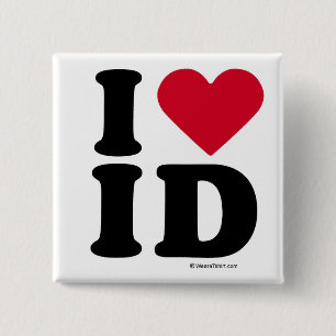 IDAHO - I LOVE ID - I LOVE IDAHO 15 CM SQUARE BADGE