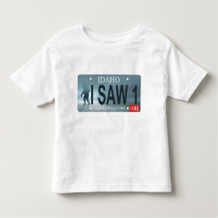 Idaho "I Saw 1" Sasquatch License Plate Toddler T-Shirt