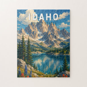 Idaho Illustration Travel Art Vintage Jigsaw Puzzle