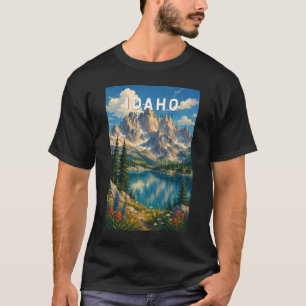 Idaho Illustration Travel Art Vintage T-Shirt