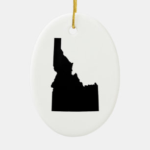 Idaho in Black Ceramic Ornament