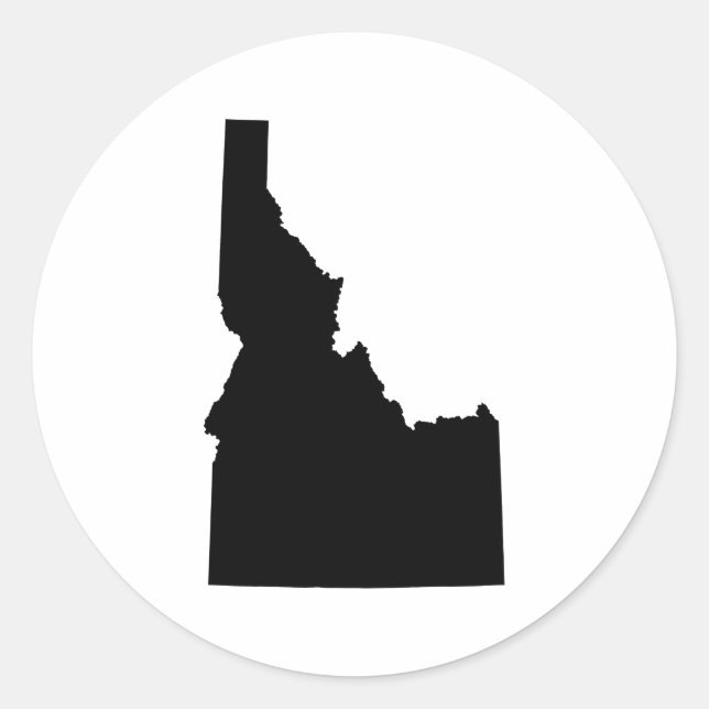 Idaho in Black Classic Round Sticker (Front)