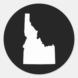 Idaho in White Classic Round Sticker