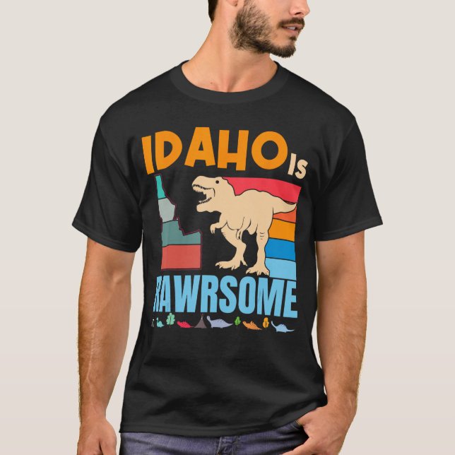 Idaho Is Awesome Dinosaur I Love Idaho Gift Boys G T-Shirt (Front)
