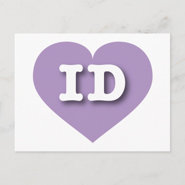 Idaho Lavender Heart - I love ID Postcard (Front)