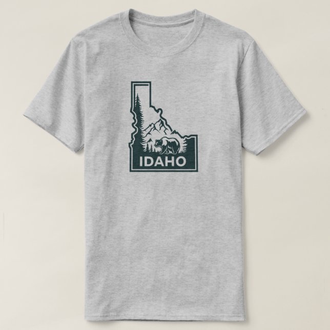 Idaho Map Bear T-Shirt (Design Front)