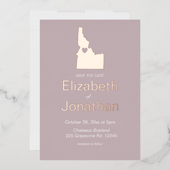 Idaho Map Destination Wedding Save The Date Rose  (Envelope)