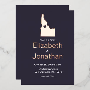 Idaho Map Destination Wedding Save The Date Rose