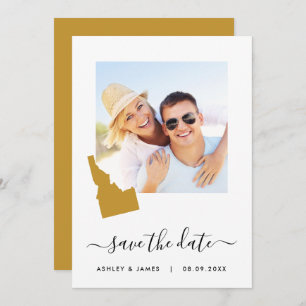 Idaho Map Photo Wedding Save the Date Card