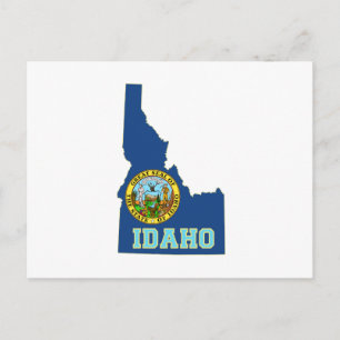 Idaho Map Shaped State Flag Postcard
