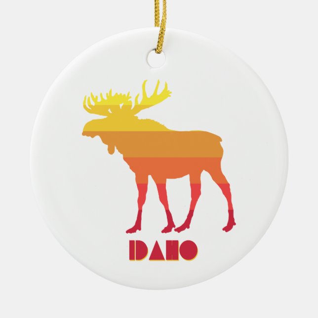 Idaho Moose Ceramic Ornament (Front)