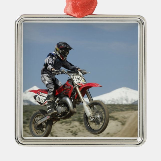 Idaho, Motocross Racing, Motorcycle Racing Metal Tree Decoration (Front)