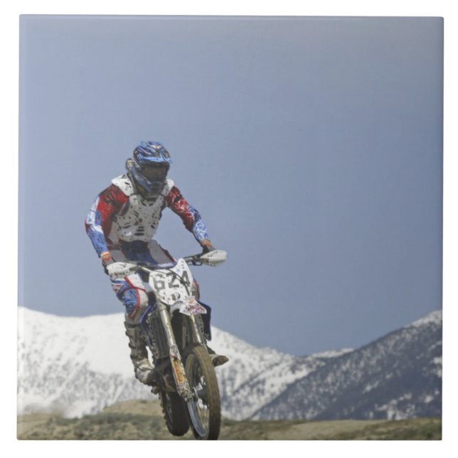 Idaho, Motocross Racing, Motorcycle Racing Tile (Front)