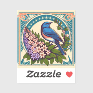 Idaho Mountain Bluebird and The Syringa Flowers