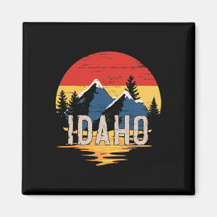 Idaho Mountain Sunset Idaho Outdoors Retro Magnet