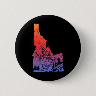 Idaho Mountains Pride State Map Hiking Camping Vin 6 Cm Round Badge