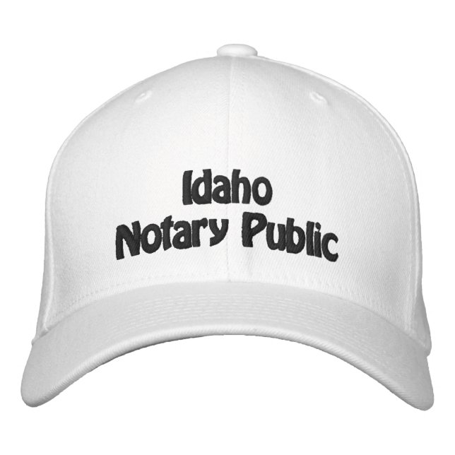 Idaho Notary Public Embroidered Baseball Cap (Front)