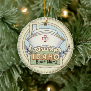 Idaho Nurse  Ceramic Ornament