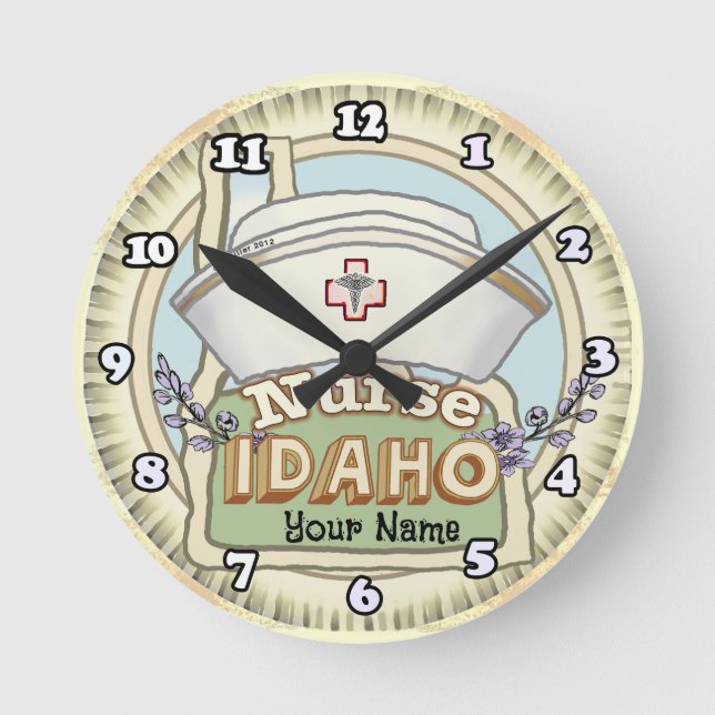 Idaho Nurse Round Clock (Front)