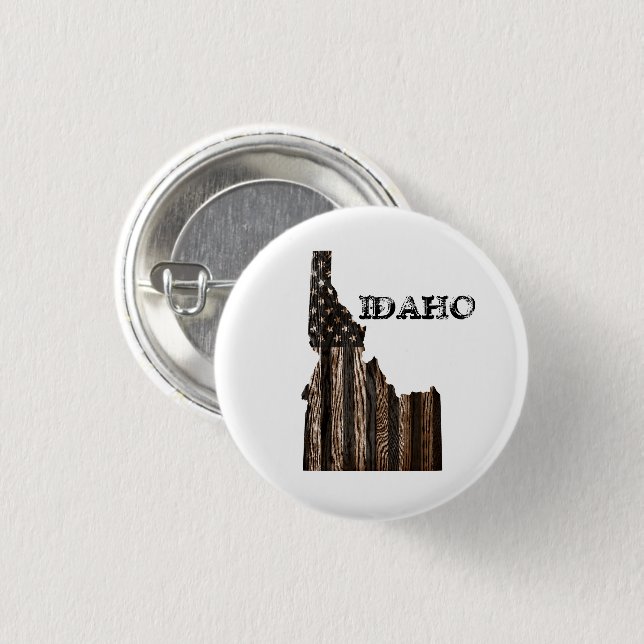 IDAHO PATRIOT BURNT WOOD BLK 3 CM ROUND BADGE (Front & Back)