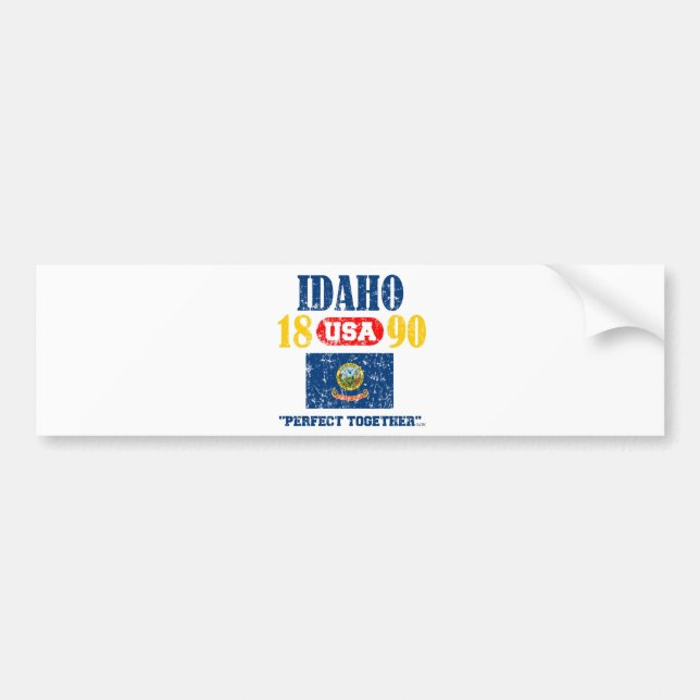 IDAHO PERFECT TOGETHER DISTRESSED PROUDUCTS BUMPER STICKER (Front)