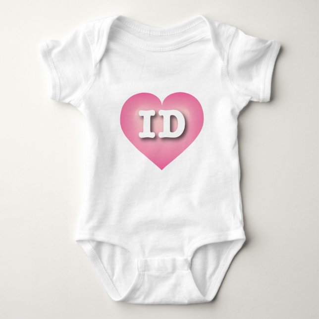 Idaho Pink Fade Heart - I love ID Baby Bodysuit (Front)