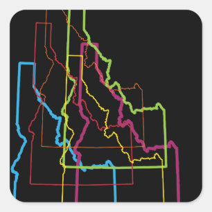 idaho pride blur square sticker