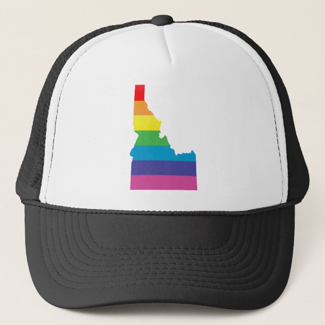 idaho pride. striped. trucker hat (Front)