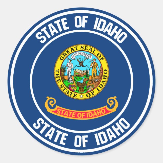 Idaho Round Emblem Classic Round Sticker (Front)
