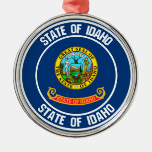 Idaho Round Emblem Metal Ornament