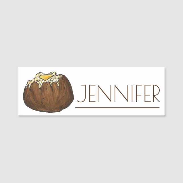 Idaho Russet Potato Spud Farm Grocery Store Name Tag (Front)