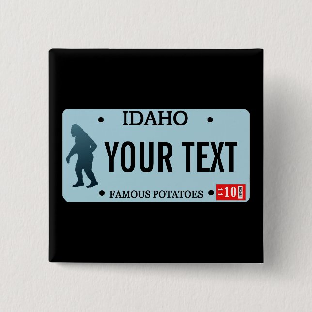 Idaho Sasquatch License Plate 15 Cm Square Badge (Front)