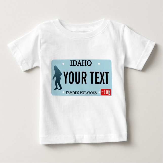 Idaho Sasquatch License Plate Baby T-Shirt (Front)